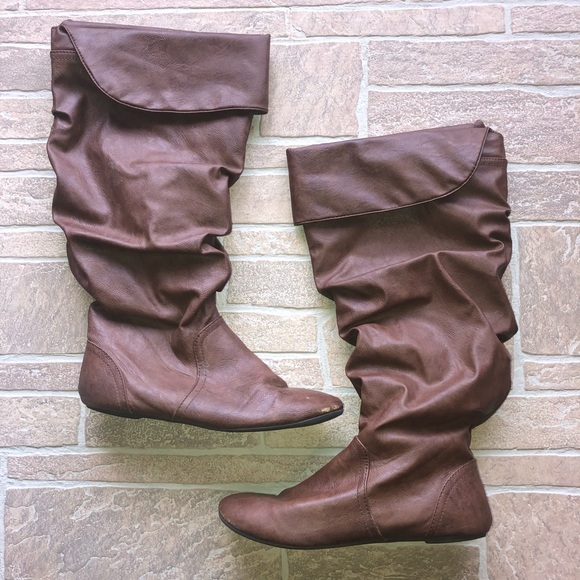 LOWER EAST SIDE Shoes - Lower East Side 12W tall brown boot slouchy